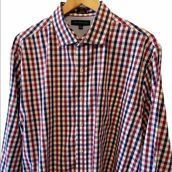 MENS TOMMY HILFIGER Plaid Button Up Collared Shirt - Picture 4 of 7